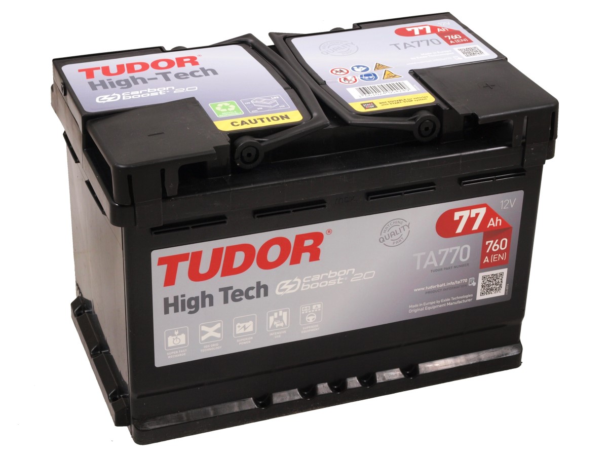 Akumulators TUDOR HIGH-TECH TA770 12V 77Ah 760A(EN) 278x175x190 0/1